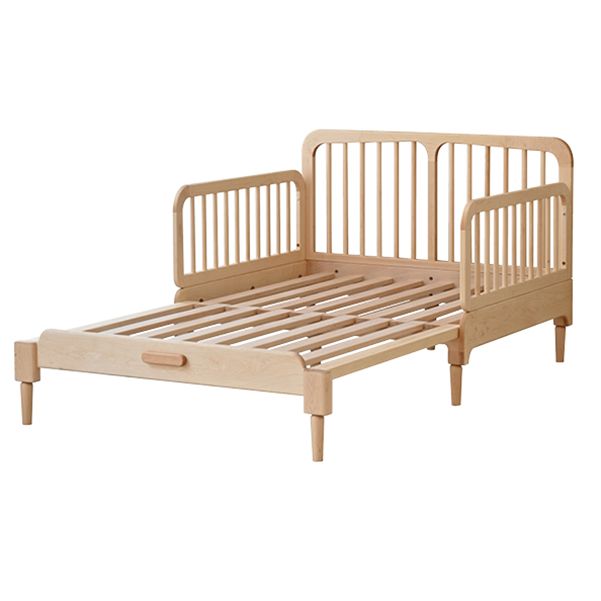 Contemporary Daybed Solid Wood Slat Headboard with Guardrail No Theme
