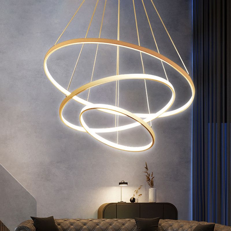 Circle Multi-layer Hanging Light Modern Style Multi Lights Metal Pendant Lights