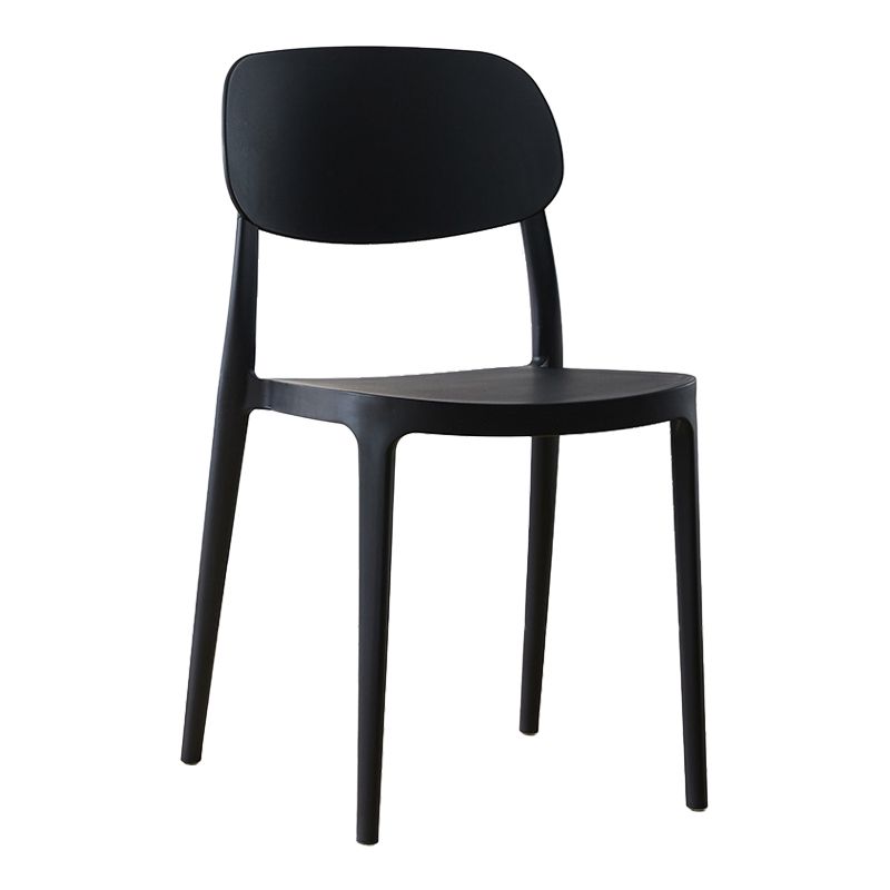 Silla lateral abierta apilable de cena sin brazos del plástico escandinavo de las sillas