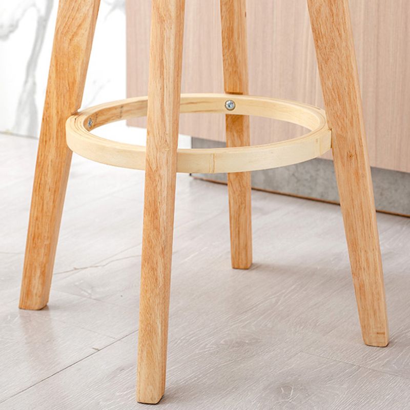 Contemporary Wood Barstool Fabric Upholstered Counter Stool in Matte Finish for Indoor