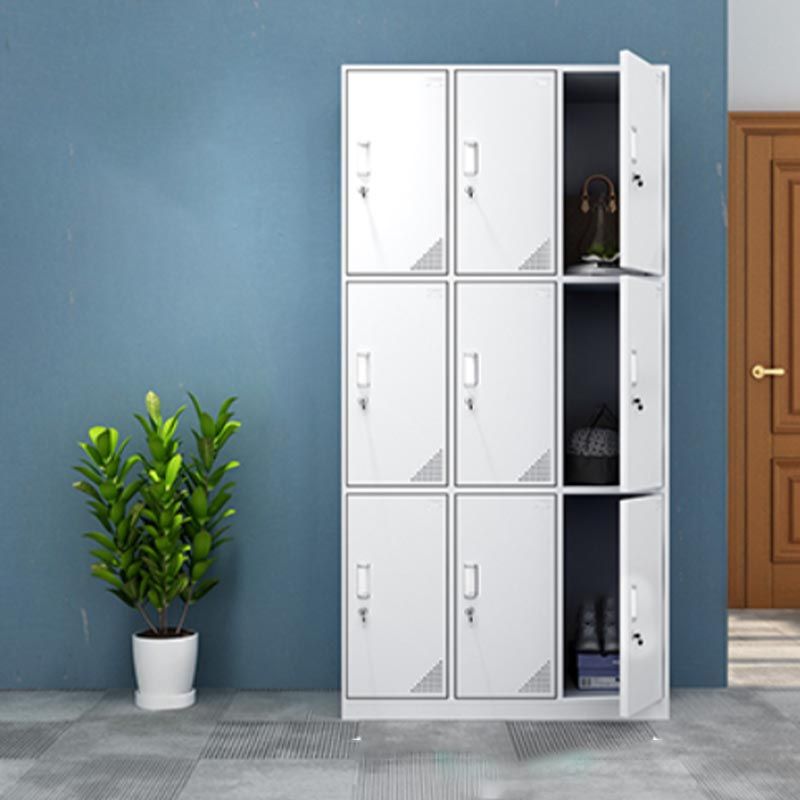 Contemporary Wardrobe Armoire White Color Steel Wardrobe Closet with Locks