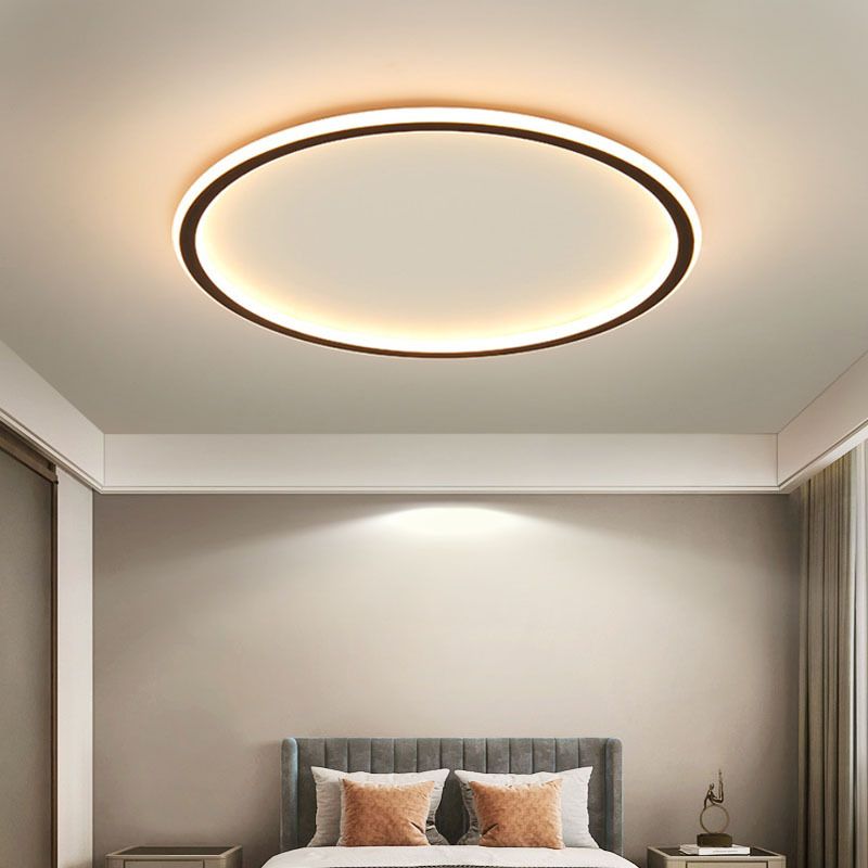 Black Circle Flush Ceiling Light Fixture Nordic Style LED Metal Flush Mount Light