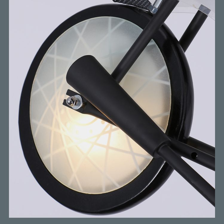 Accensione industriale a sospensione per moto per bar, luce in vetro bianco glassata per bar