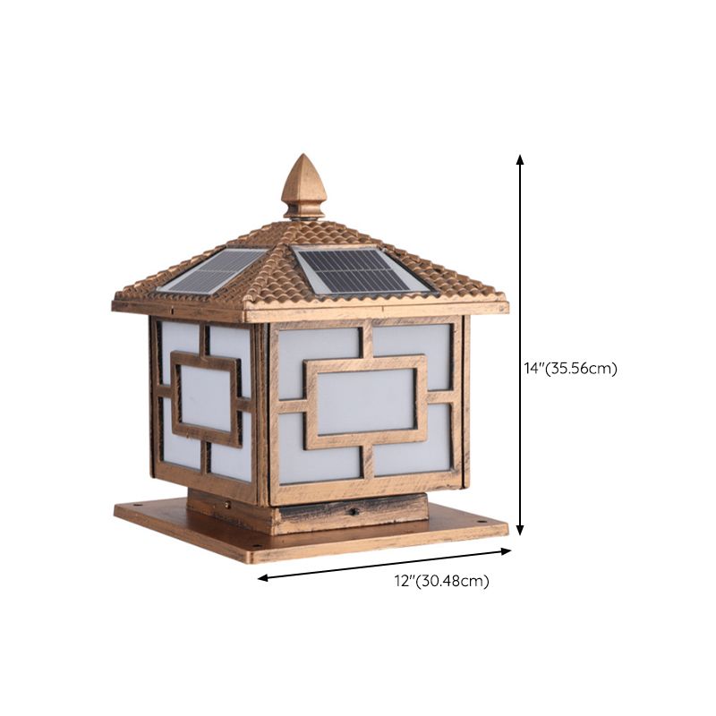 Contemporary Pillar Lamp Minimalist LED Solar Light for Backyard