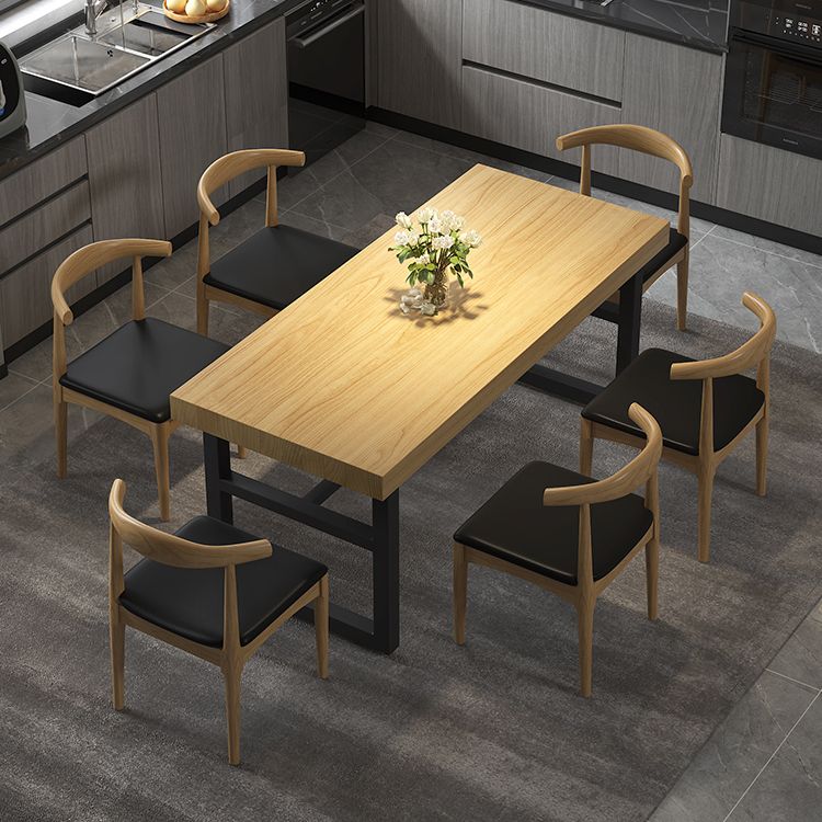 Modern Dining Set 1/2/3/5/7 Pieces Rectangle Pine Wood Dining Table for Dining Room
