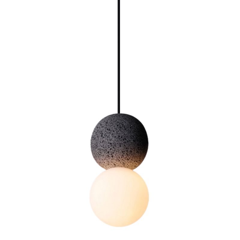 Cement Modern Nordic Pendant Light 1-Light Grey Hanging Ceiling Light for Bar