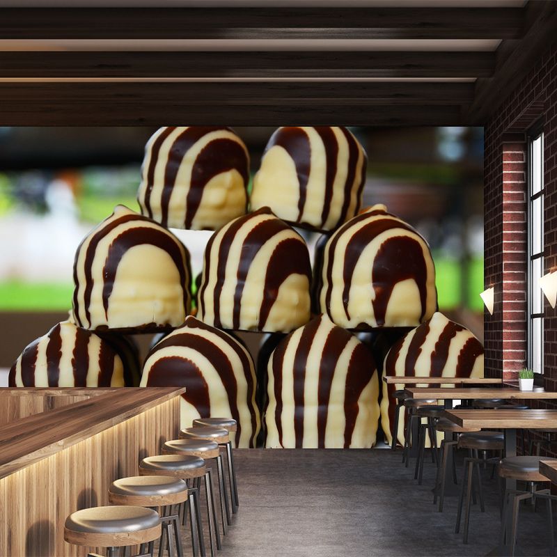 Modern Chocolate Dessert Mural Wall Decor Environment Friendly for Dessert Shop