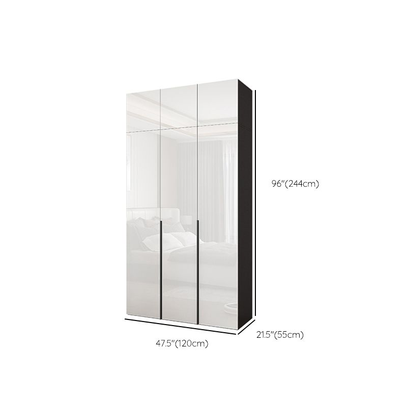 White Colour Wooden Wardrobe Cloth Rod Included Wardrobe Closet with Drawer