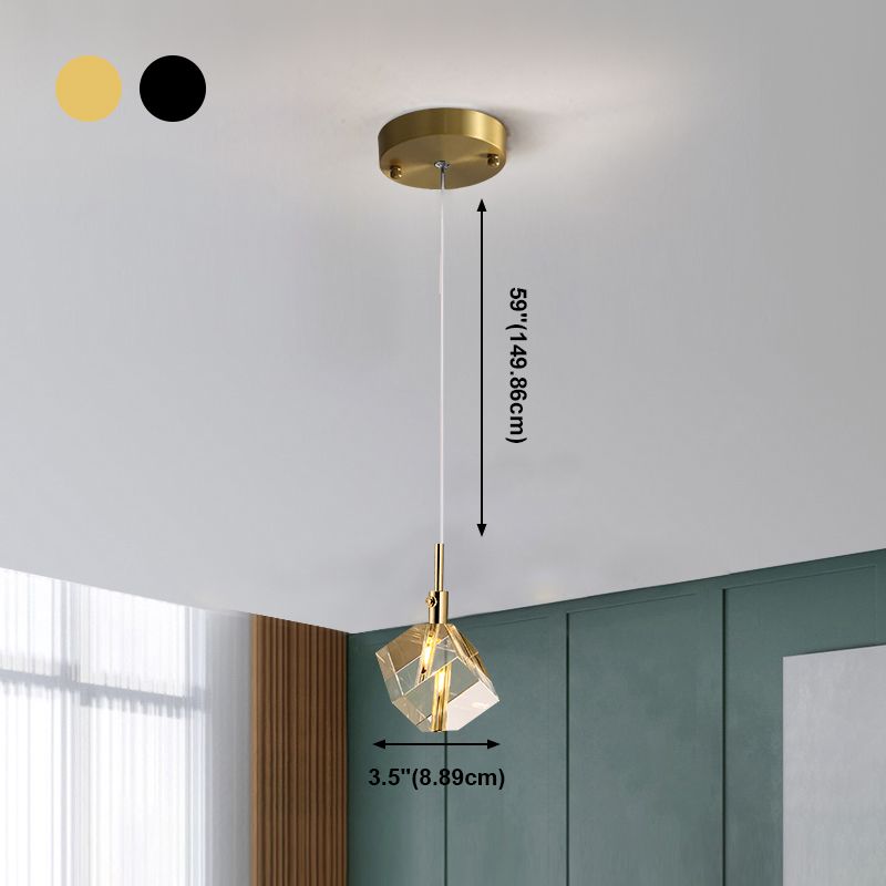 Unique Shape Hanging Lighting Modern Style Crystal Pendant Lamp for Bedroom