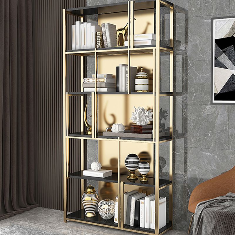 11.81 "W 78.74" H Bookshelf Glam Style Open Back -Bücherregal für das Home Office für Studienzimmer