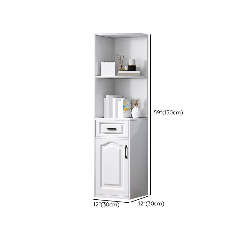 Modern Closed Back Bookshelf Engineered Wood Book Shelf with Cabinets for Home Office