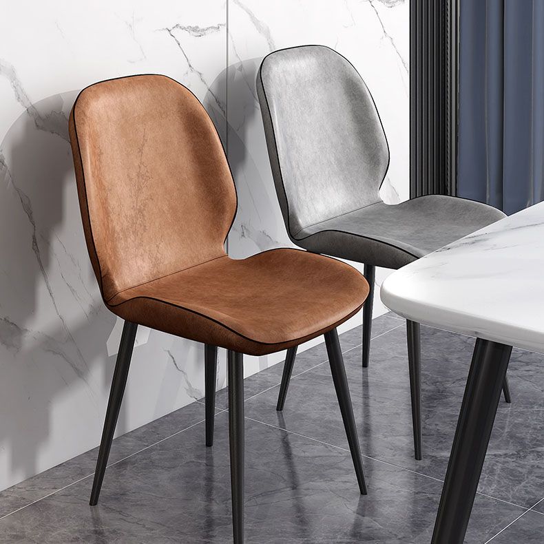 Minimalist Style Wingback Parsons Chairs Armless Dining Chairs for Kitchen