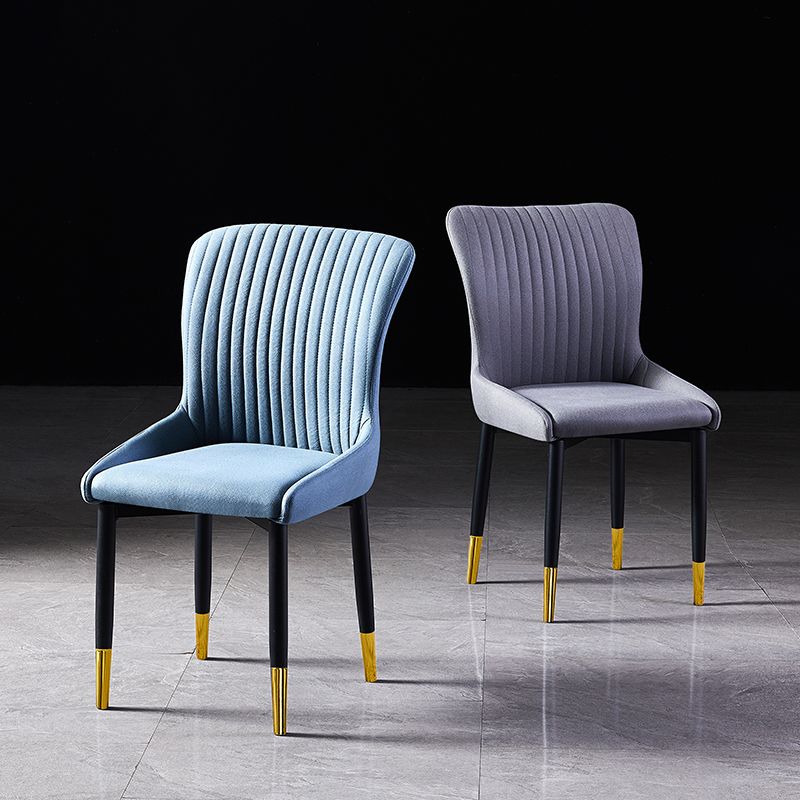 Sillas de comedor de tela de lino de estilo escandinavo, sillas sin brazos con respaldo sólido para el hogar