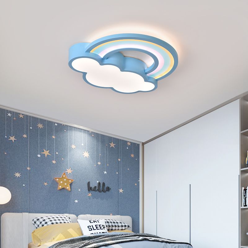 Modern Style Cloud Shape Ceiling Lighting Metal 2 Light Ceiling Light for Bedroom