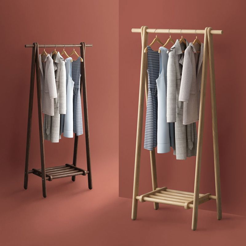 Contemporary Coat Hanger Solid Ash Wood Shelve Design Coat Rack for Living Room