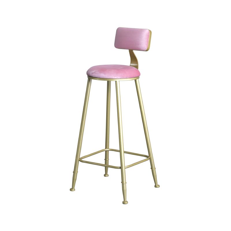 Glamlos -armlose Rückenlehneschalter Stuhl Stahl Café Stuhl mit Samtkissen und Pedal