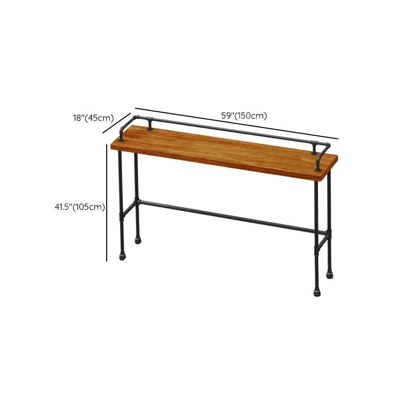 Industrial Style Solid Wood Pub Dining Set 1/2/4 Pcs Rectangular Pub Set for Home