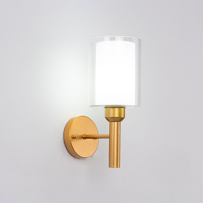 Lámpara de pared de pared de pared de cilindro de estilo moderno 1 lámpara de pared ligera montada en la pared