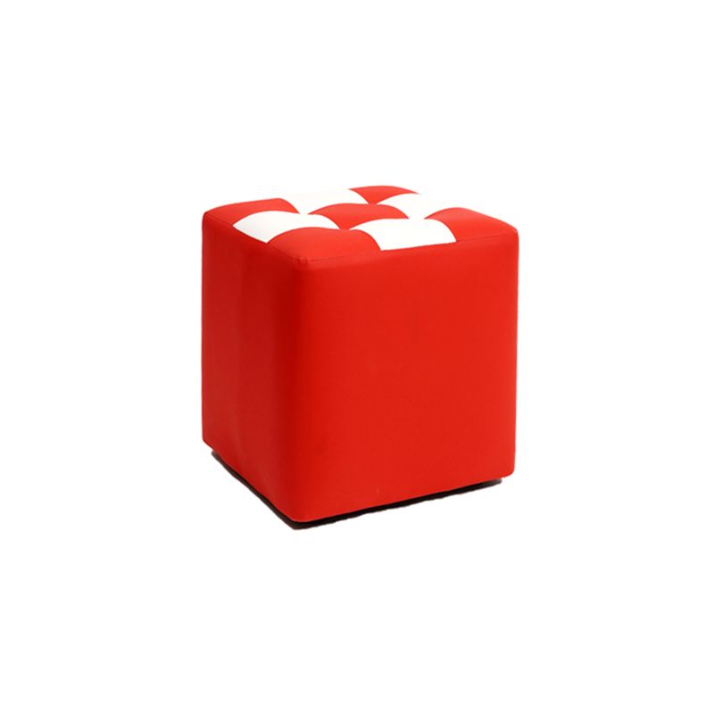 Purple Modern Pouf Leather Check Print Pouf for Drawing Room