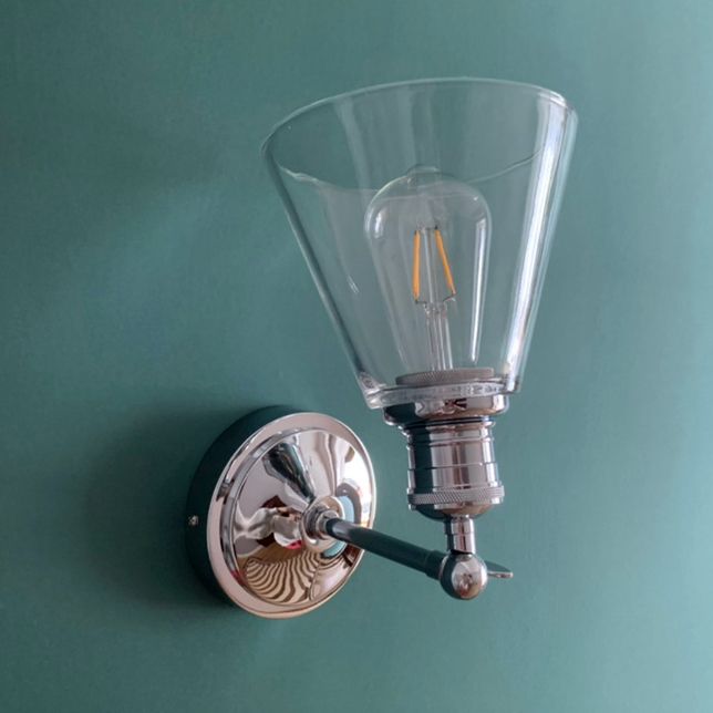 Glass Geometric Shade Wall Lighting Industrial Style 1 Light Wall Mounted Light Fixture