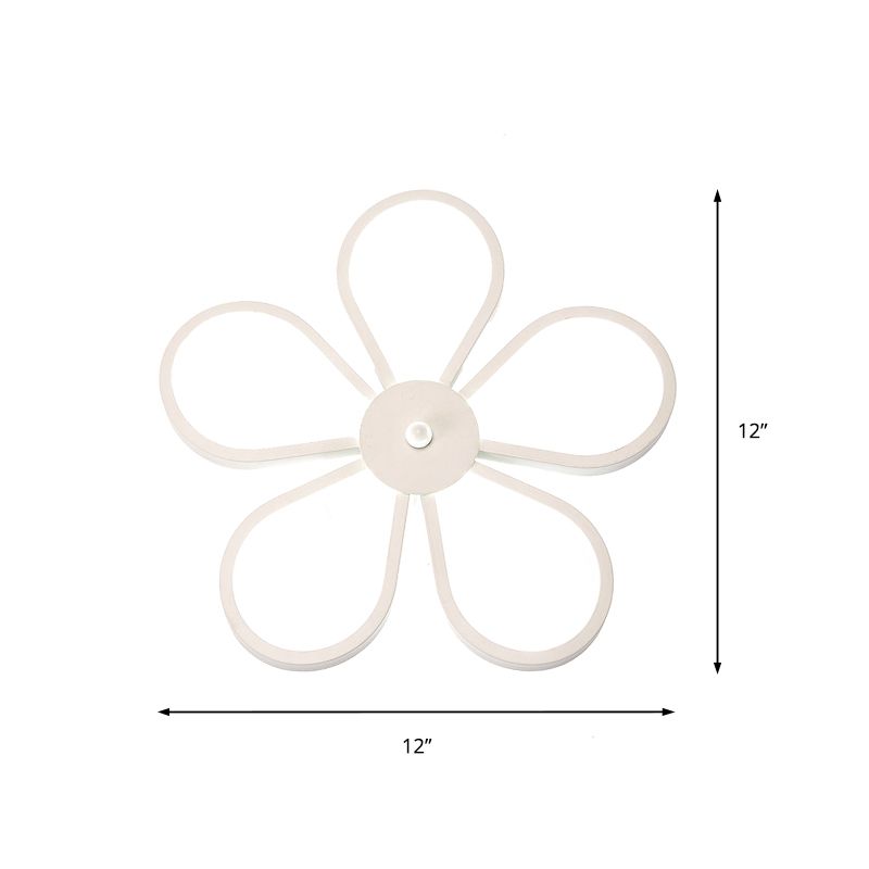 Mur à fleurs acrylique Light Mothed Modern White LED Pince Lumière en lumière chaude / blanche pour la salle à manger