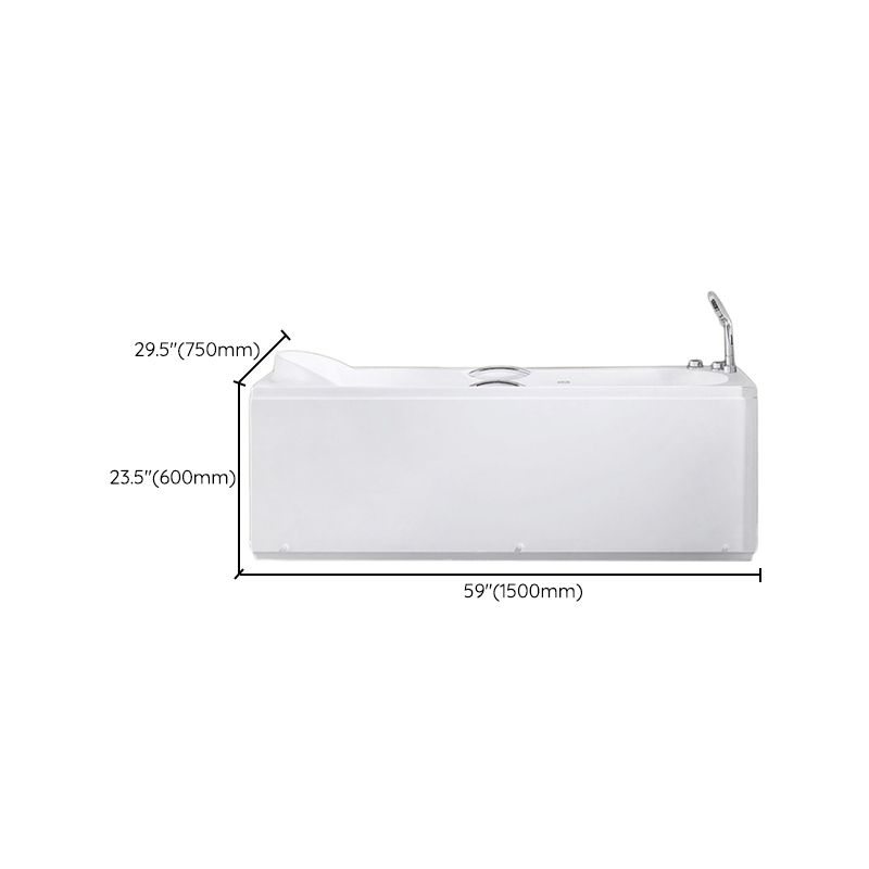 Rectangular Bath Soaking Back to Wall Bathtub in White (Board not Included)