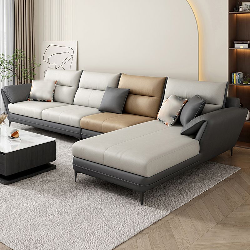 66" Wide Scandinavian Sectional Sofa Cushion Back Sectionals