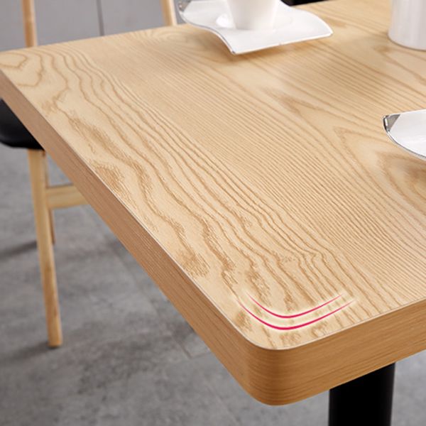 Metal Contemporary Dining Table Wood Top Table for Dining Room