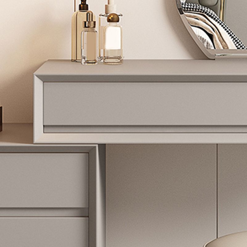 Gray/White 15.74" W x 29.521" H With Drawer Contemporary Makeup Table