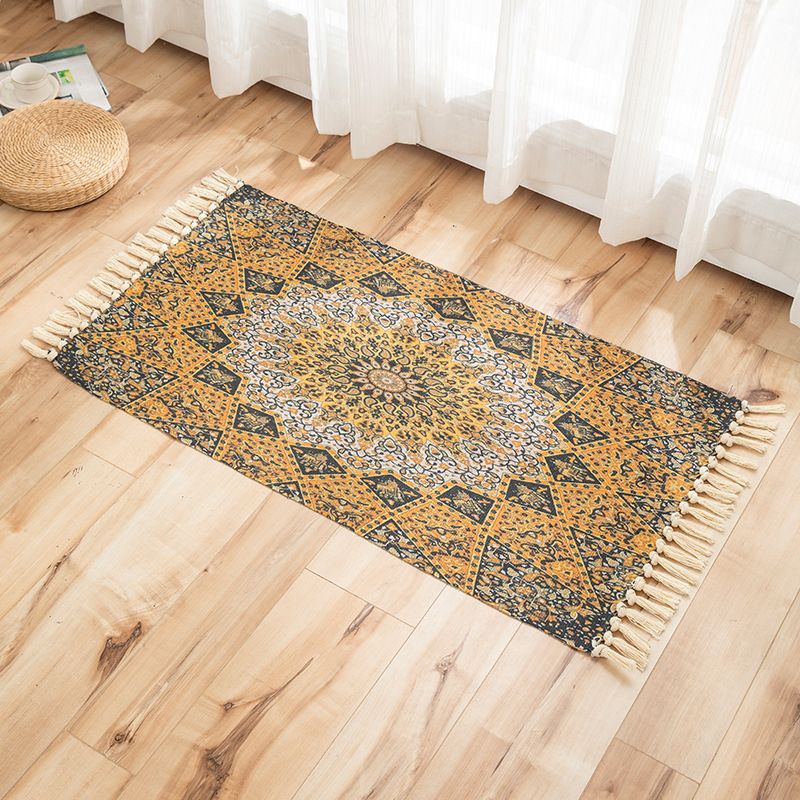 Levendige planten gebreide vloerkleed multi -gekleurde modern tapijt synthetisch huisdiervriendelijk tapijt voor logeerkamer