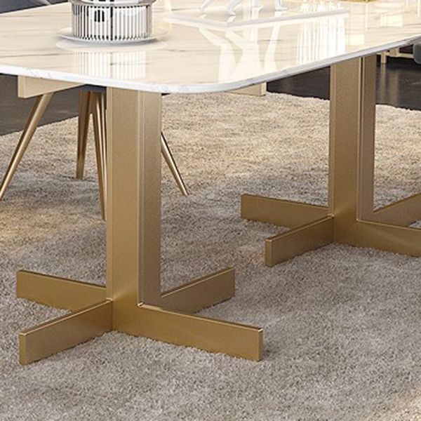 Traditional Luxury Dining Table White Marble Rectangle Dining Table for Home