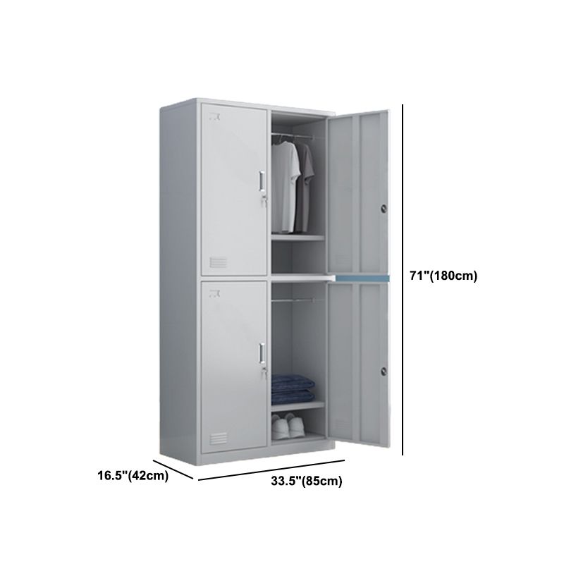 Contemporary Style Wardrobe Metal Wardrobe Closet with Doors