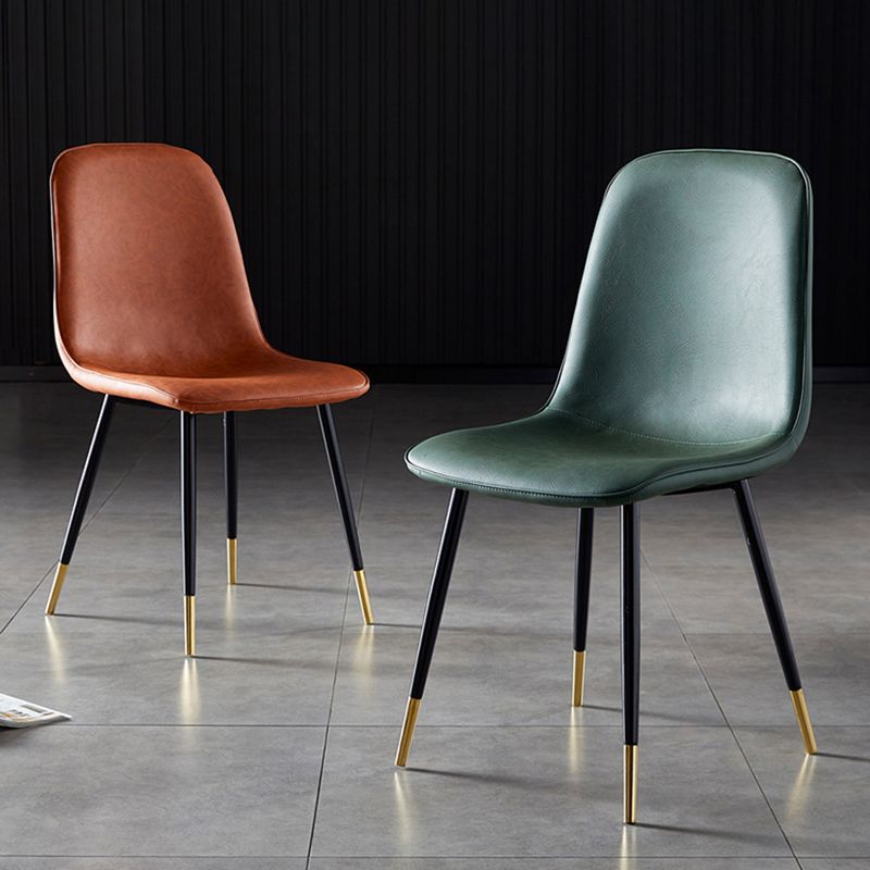 Chaises de salle à manger en métal de Style nordique, chaises latérales sans bras à dossier solide pour la cuisine