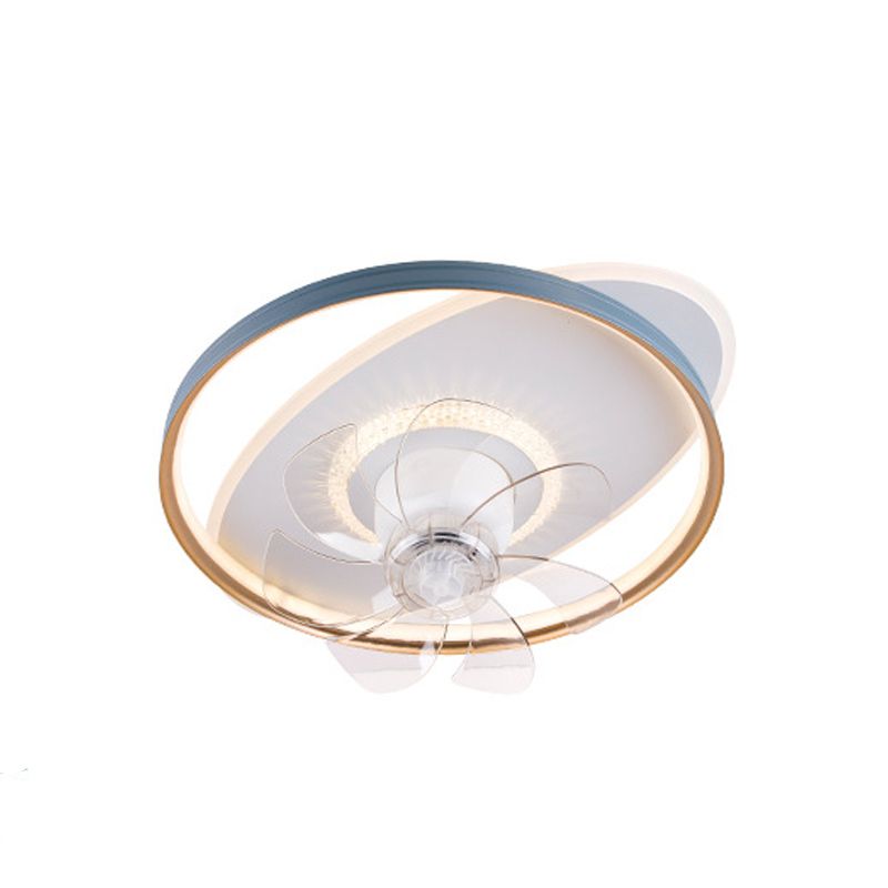 Round LED Ceiling Fan Light 1-Light Ceiling Mount Lamp with Acrylic Shade for Living Room