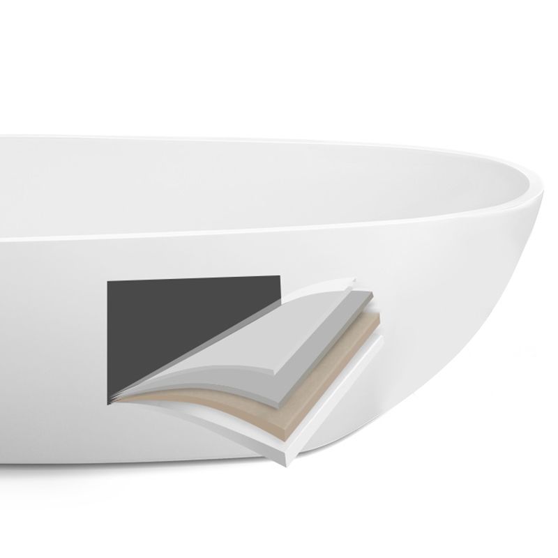 Contemporary Soaking Freestanding Bathtub Acrylic-Fiberglass Oval Bathtub