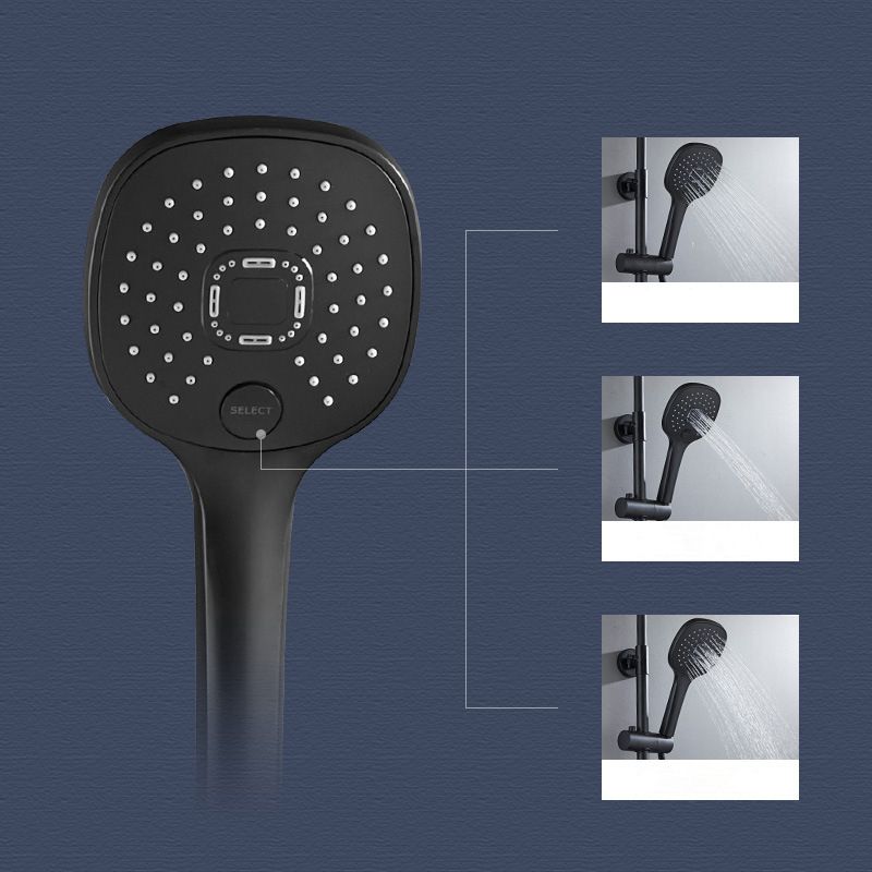 Modern Volume Control Shower Dual Shower Head Square Shower Faucet with Massage Jets