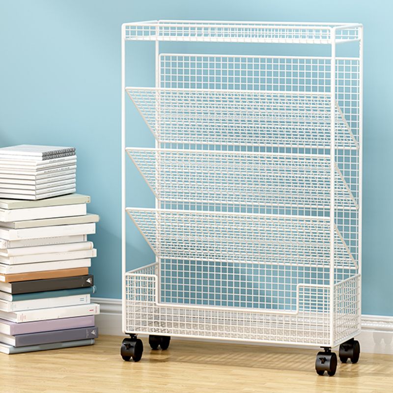Scandinavian Children's Book Display Freestanding Steel Shelf Bookcase