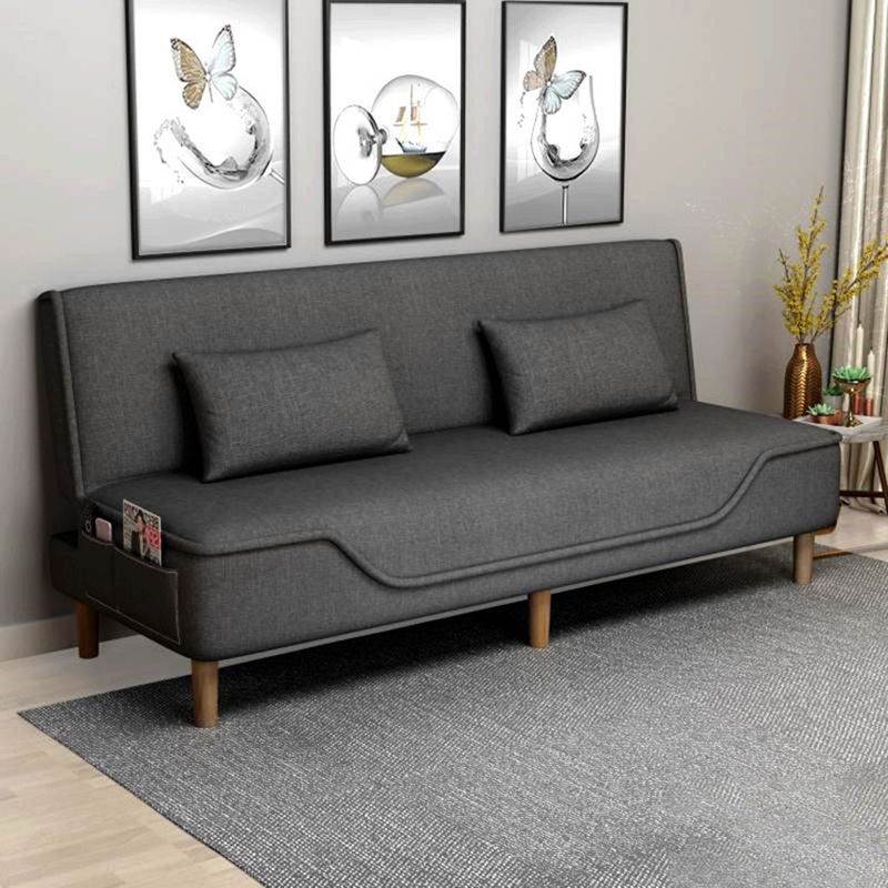 Contemporary Living Room Tight Back Sleeper Armless Linen Seating