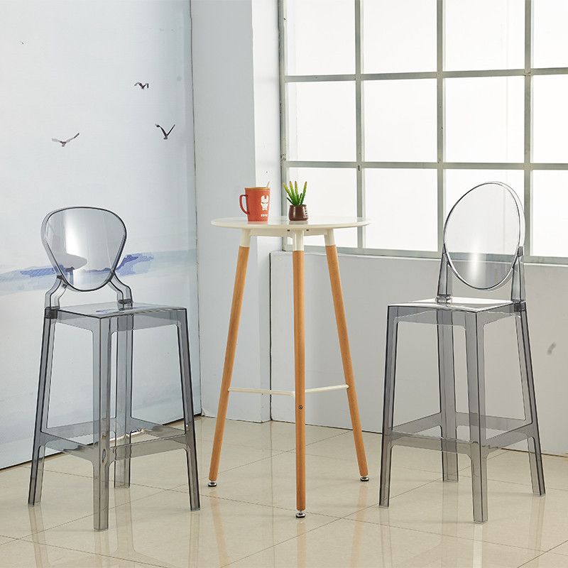 Scandinavian Design Plastic Counter Barstools Full Back Stools for Home