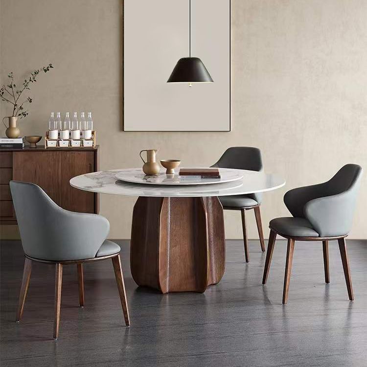 Modern Sintered Stone Dining Round Table Set 1/2/4/7 Pieces Dining Set