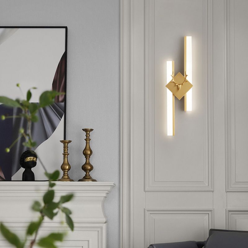 Metal Geometric Wall Light Modern 2-Light Wall Lights for Bedroom