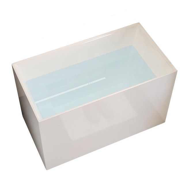 White Acrylic Bathtub Freestanding Soaking Rectangular Modern Bath