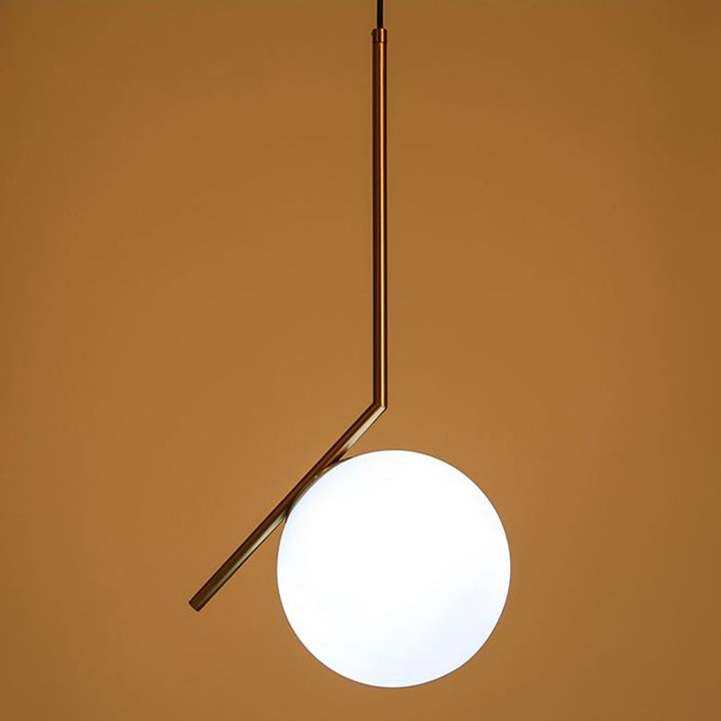 Crema Glass Globe Sospensione Lampada Minimalista 1 Lampada a sospensione per il ristorante
