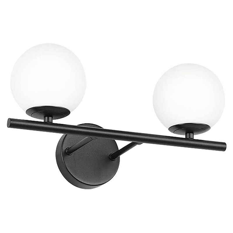 Frosted Glass Ball Vanity Lamps Bathroom Contemporary Style Metal Vanity Sconce