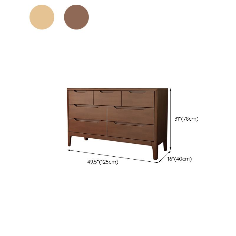 5/7 - Drawer Accent Chest Rubberwood Small Chest in Brown/Natural
