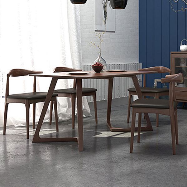 Contemporary 1/4/5 Pieces Furniture Rectangle Solid Wood Dining Table Set in Brown