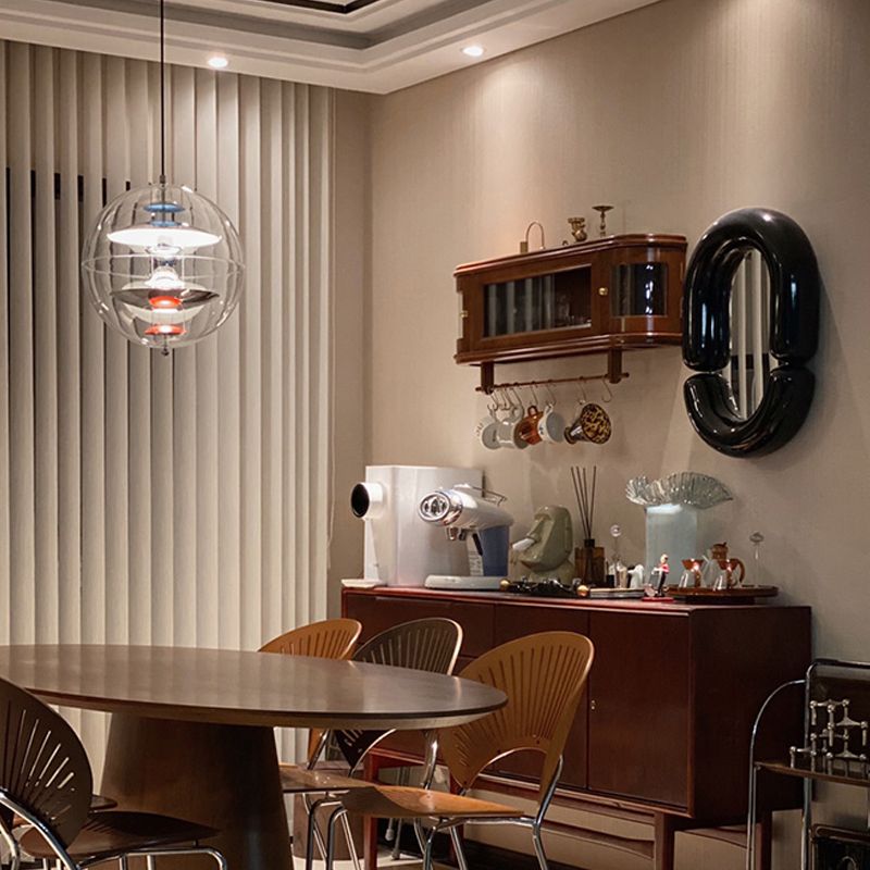Clear Ball Shade Hanging Light Modern Pendent Lighting Fixture for Drawing Room
