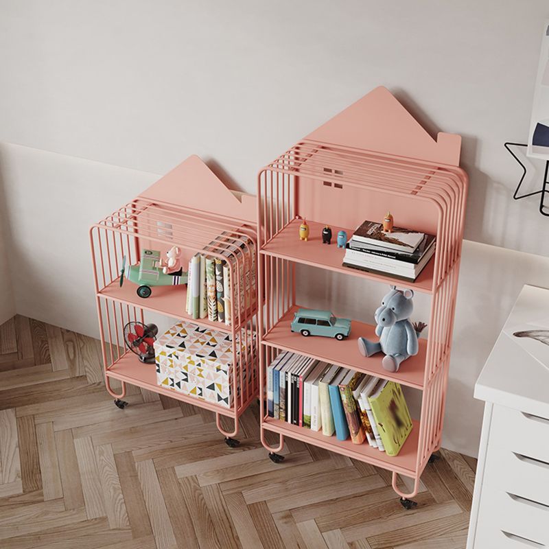 Scandinavian Open Back Bookshelf Freestanding Metal Book Shelf with Storage Space