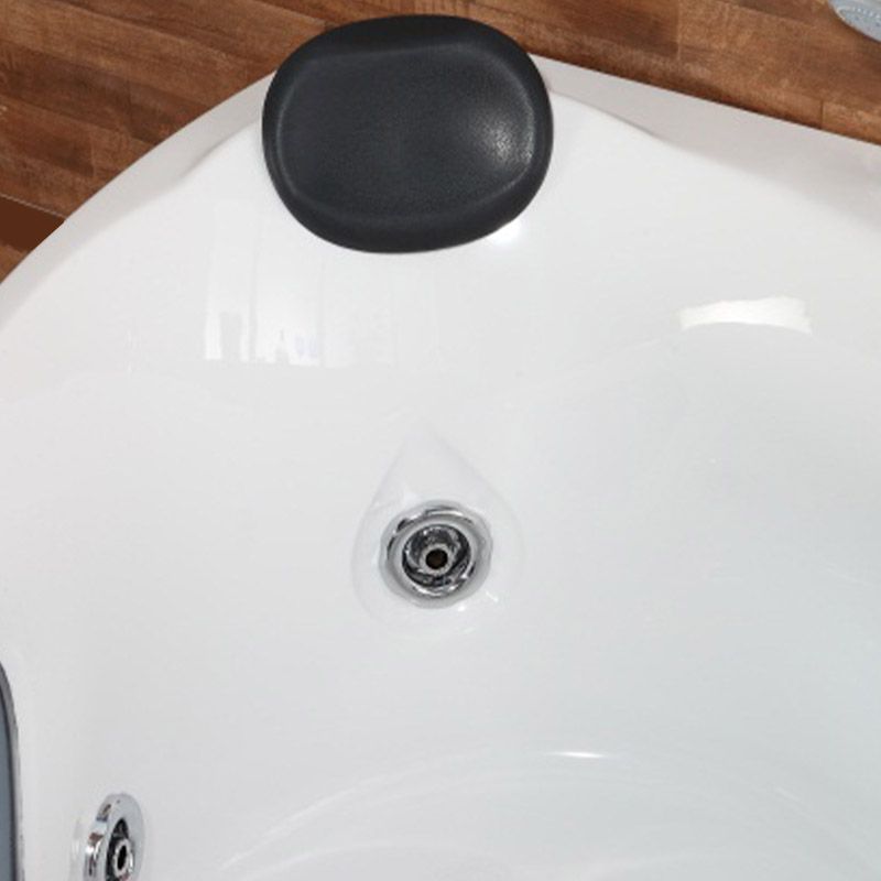 White Corner Acrylic Bath Tub Bathroom Modern Back to Wall Tub