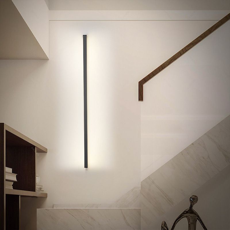 Single Black Modern Wall Mounted Sconce Linear Wall Light for Living Room